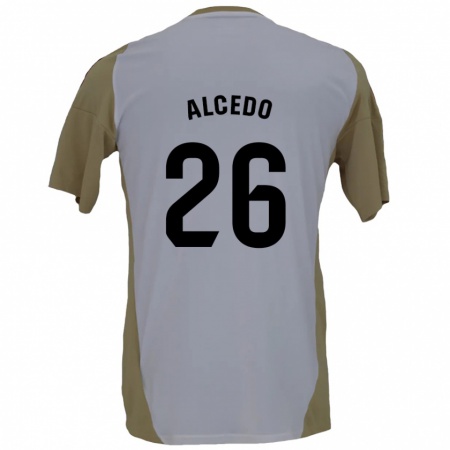 Kandiny Niño Camiseta Juan María Alcedo #26 Marrón Blanco 2ª Equipación 2024/25 La Camisa Chile