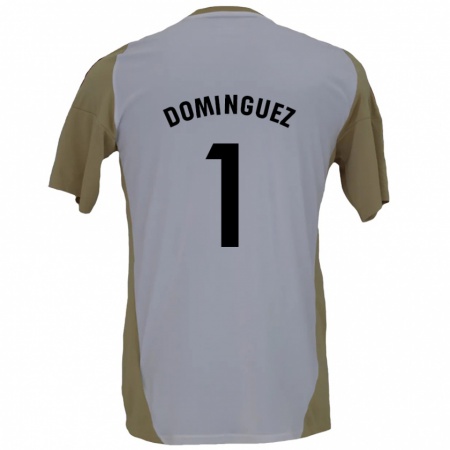 Kandiny Niño Camiseta Iago Domínguez #1 Marrón Blanco 2ª Equipación 2024/25 La Camisa Chile