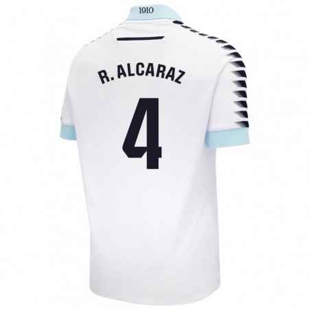 Kandiny Niño Camiseta Rubén Alcaraz #4 Blanco Azul 2ª Equipación 2024/25 La Camisa Chile