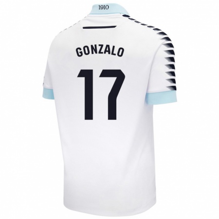 Kandiny Niño Camiseta Gonzalo Escalante #17 Blanco Azul 2ª Equipación 2024/25 La Camisa Chile