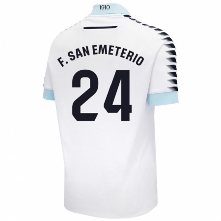 Kandiny Niño Camiseta Fede San Emeterio #24 Blanco Azul 2ª Equipación 2024/25 La Camisa Chile