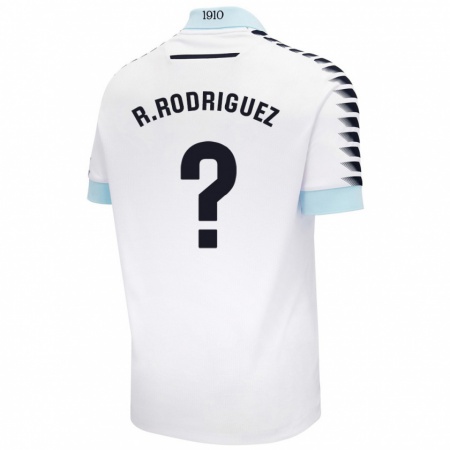 Kandiny Niño Camiseta Ramón Rodríguez #0 Blanco Azul 2ª Equipación 2024/25 La Camisa Chile