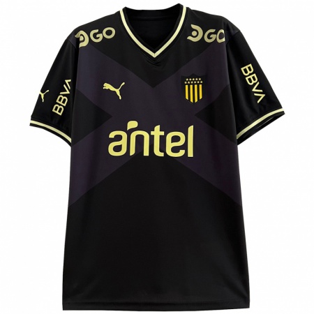 Kandiny Niño Camiseta Jaime Báez #28 Negro Amarillo 2ª Equipación 2024/25 La Camisa Chile