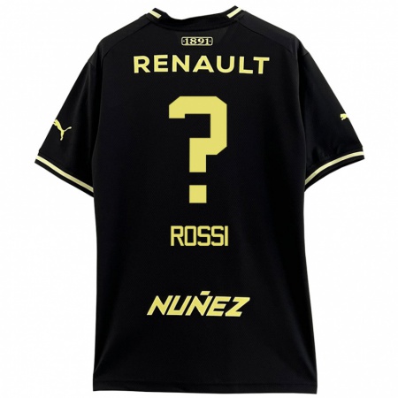 Kandiny Niño Camiseta Nicolás Rossi #0 Negro Amarillo 2ª Equipación 2024/25 La Camisa Chile