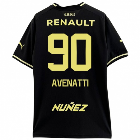 Kandiny Niño Camiseta Felipe Avenatti #90 Negro Amarillo 2ª Equipación 2024/25 La Camisa Chile