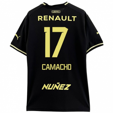 Kandiny Niño Camiseta Sebastián Camacho #17 Negro Amarillo 2ª Equipación 2024/25 La Camisa Chile