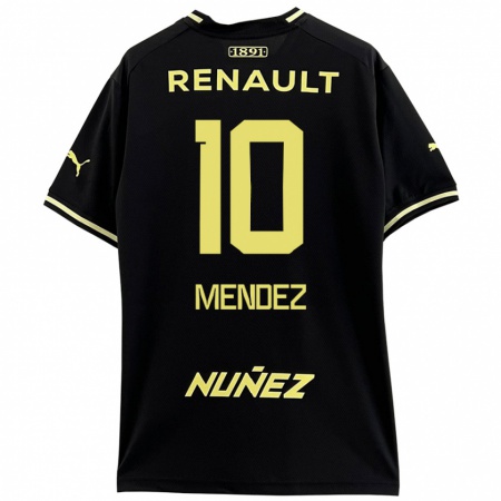 Kandiny Niño Camiseta Kevin Méndez #10 Negro Amarillo 2ª Equipación 2024/25 La Camisa Chile