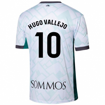 Kandiny Niño Camiseta Hugo Vallejo #10 Blanco Verde 2ª Equipación 2024/25 La Camisa Chile