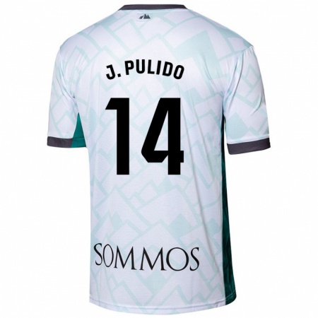 Kandiny Niño Camiseta Jorge Pulido #14 Blanco Verde 2ª Equipación 2024/25 La Camisa Chile