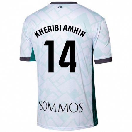 Kandiny Niño Camiseta Nabil Kheribi Amhin #14 Blanco Verde 2ª Equipación 2024/25 La Camisa Chile