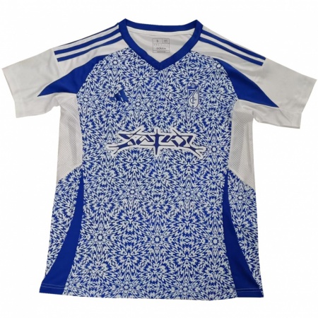 Kandiny Niño Camiseta Carlos Soria #0 Blanco Azul 2ª Equipación 2024/25 La Camisa Chile