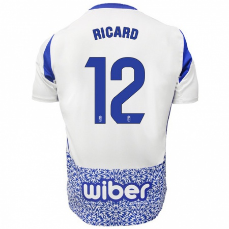 Kandiny Niño Camiseta Ricard Sánchez #12 Blanco Azul 2ª Equipación 2024/25 La Camisa Chile