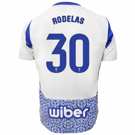 Kandiny Niño Camiseta Sergio Rodelas #30 Blanco Azul 2ª Equipación 2024/25 La Camisa Chile