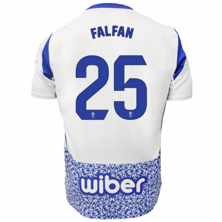 Kandiny Niño Camiseta Daiana Falfán #25 Blanco Azul 2ª Equipación 2024/25 La Camisa Chile