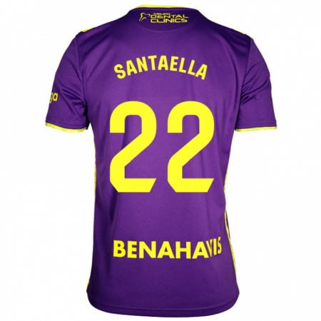 Kandiny Niño Camiseta Miguel Ángel Santaella #22 Púrpura Amarillo 2ª Equipación 2024/25 La Camisa Chile