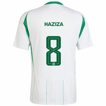 Kandiny Niño Camiseta Dolev Haziza #8 Blanco Verde 2ª Equipación 2024/25 La Camisa Chile