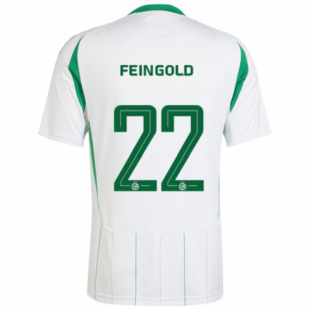 Kandiny Niño Camiseta Ilay Feingold #22 Blanco Verde 2ª Equipación 2024/25 La Camisa Chile