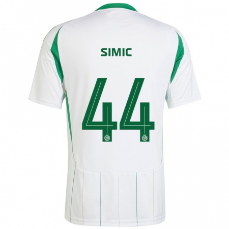 Kandiny Niño Camiseta Lorenco Simic #44 Blanco Verde 2ª Equipación 2024/25 La Camisa Chile