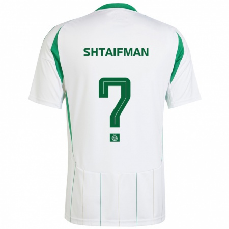 Kandiny Niño Camiseta Noam Shtaifman #0 Blanco Verde 2ª Equipación 2024/25 La Camisa Chile