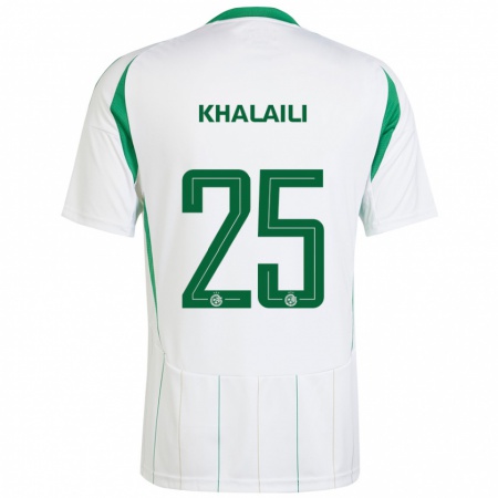 Kandiny Niño Camiseta Anan Khalaili #25 Blanco Verde 2ª Equipación 2024/25 La Camisa Chile