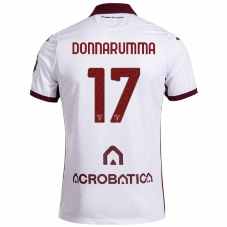 Kandiny Niño Camiseta Antonio Donnarumma #17 Blanco Granate 2ª Equipación 2024/25 La Camisa Chile