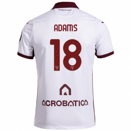 Kandiny Niño Camiseta Ché Adams #18 Blanco Granate 2ª Equipación 2024/25 La Camisa Chile