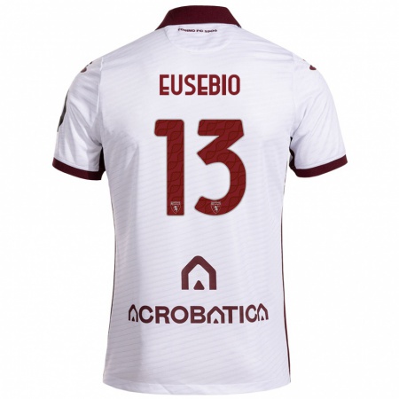 Kandiny Niño Camiseta Chiara Eusebio #13 Blanco Granate 2ª Equipación 2024/25 La Camisa Chile