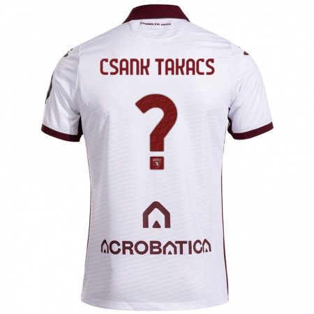 Kandiny Niño Camiseta Kristóf Csánk-Takács #0 Blanco Granate 2ª Equipación 2024/25 La Camisa Chile