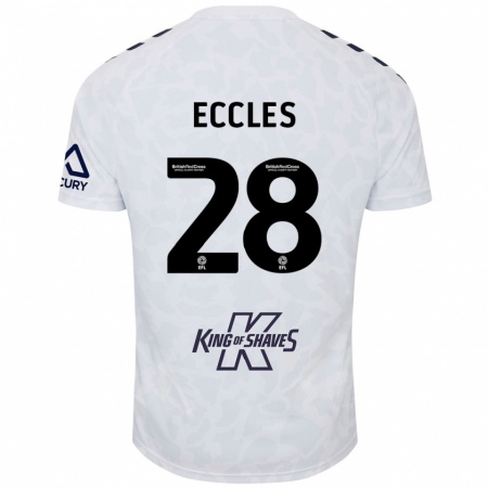 Kandiny Niño Camiseta Josh Eccles #28 Blanco 2ª Equipación 2024/25 La Camisa Chile