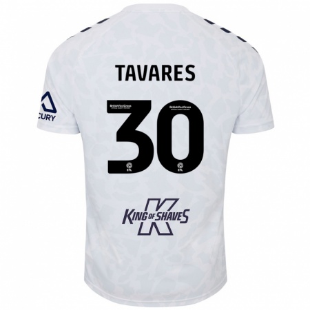 Kandiny Niño Camiseta Fábio Tavares #30 Blanco 2ª Equipación 2024/25 La Camisa Chile