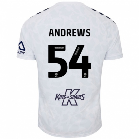 Kandiny Niño Camiseta Kai Andrews #54 Blanco 2ª Equipación 2024/25 La Camisa Chile