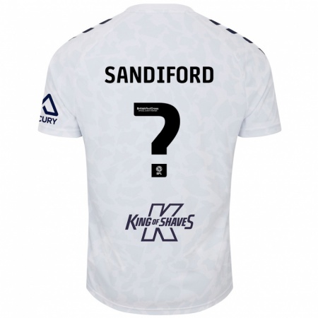 Kandiny Niño Camiseta Greg Sandiford #0 Blanco 2ª Equipación 2024/25 La Camisa Chile