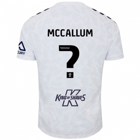 Kandiny Niño Camiseta Joseph Mccallum #0 Blanco 2ª Equipación 2024/25 La Camisa Chile