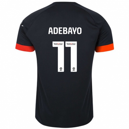 Kandiny Niño Camiseta Elijah Adebayo #11 Negro Naranja 2ª Equipación 2024/25 La Camisa Chile