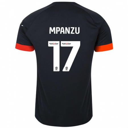 Kandiny Niño Camiseta Pelly Ruddock Mpanzu #17 Negro Naranja 2ª Equipación 2024/25 La Camisa Chile