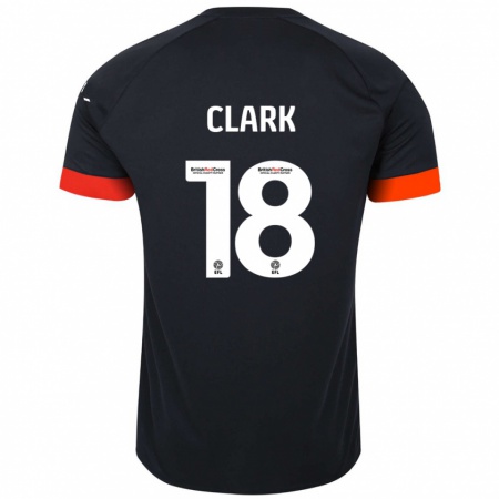 Kandiny Niño Camiseta Jordan Clark #18 Negro Naranja 2ª Equipación 2024/25 La Camisa Chile