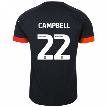 Kandiny Niño Camiseta Allan Campbell #22 Negro Naranja 2ª Equipación 2024/25 La Camisa Chile