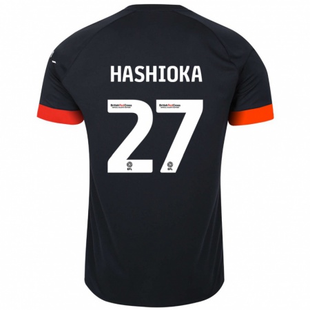 Kandiny Niño Camiseta Daiki Hashioka #27 Negro Naranja 2ª Equipación 2024/25 La Camisa Chile