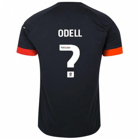 Kandiny Niño Camiseta Josh Odell #0 Negro Naranja 2ª Equipación 2024/25 La Camisa Chile