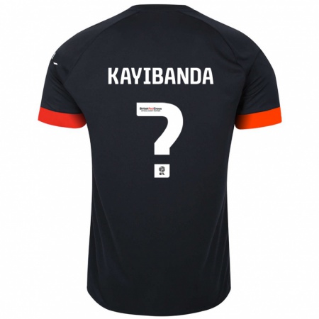 Kandiny Niño Camiseta Claude Kayibanda #0 Negro Naranja 2ª Equipación 2024/25 La Camisa Chile