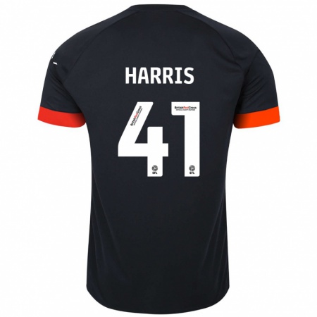 Kandiny Niño Camiseta Taylan Harris #41 Negro Naranja 2ª Equipación 2024/25 La Camisa Chile