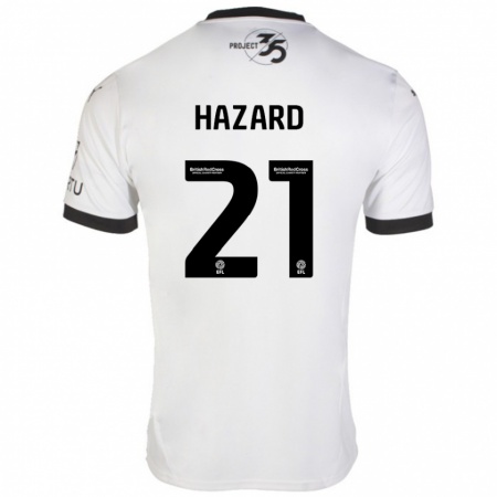 Kandiny Niño Camiseta Conor Hazard #21 Blanco Negro 2ª Equipación 2024/25 La Camisa Chile