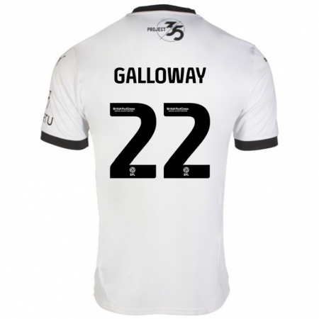 Kandiny Niño Camiseta Brendan Galloway #22 Blanco Negro 2ª Equipación 2024/25 La Camisa Chile