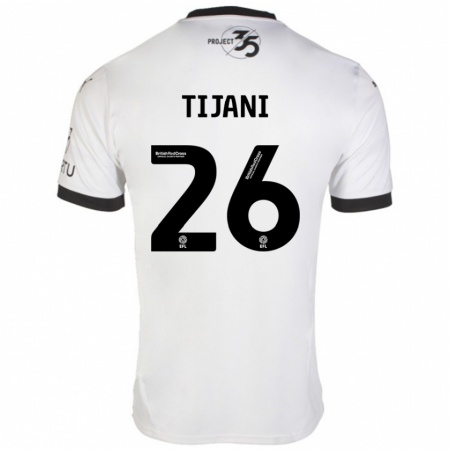 Kandiny Niño Camiseta Muhamed Tijani #26 Blanco Negro 2ª Equipación 2024/25 La Camisa Chile