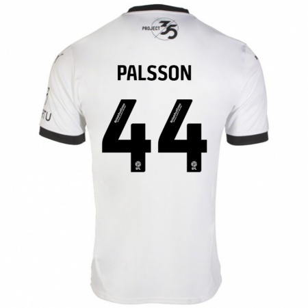 Kandiny Niño Camiseta Victor Pálsson #44 Blanco Negro 2ª Equipación 2024/25 La Camisa Chile