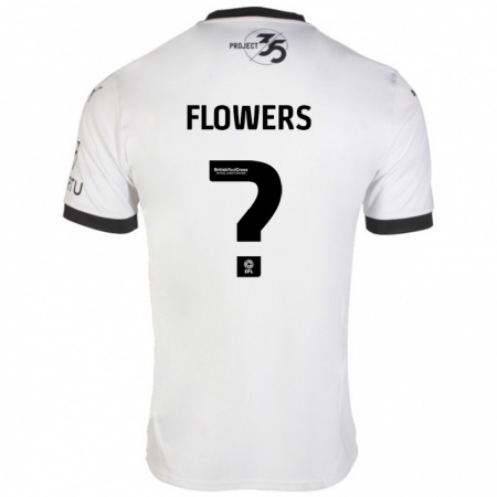 Kandiny Niño Camiseta Lewis Flowers #0 Blanco Negro 2ª Equipación 2024/25 La Camisa Chile