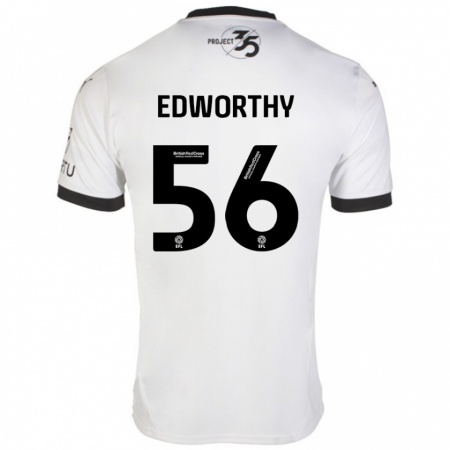 Kandiny Niño Camiseta Kieran Edworthy #56 Blanco Negro 2ª Equipación 2024/25 La Camisa Chile