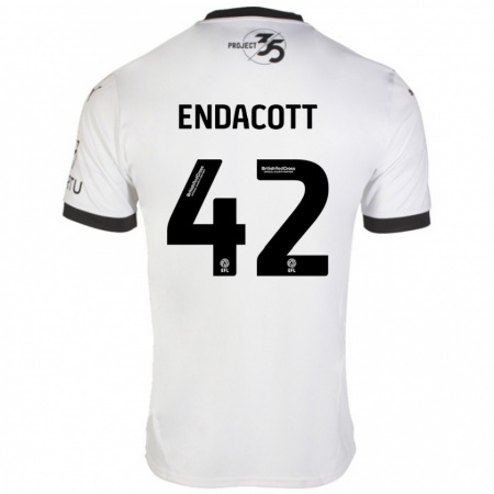 Kandiny Niño Camiseta Jack Endacott #42 Blanco Negro 2ª Equipación 2024/25 La Camisa Chile