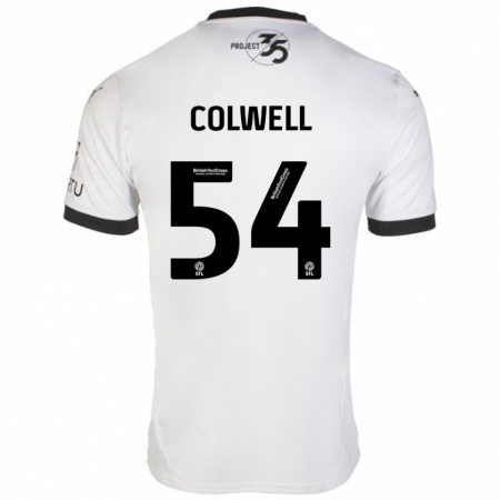 Kandiny Niño Camiseta Lewis Colwell #54 Blanco Negro 2ª Equipación 2024/25 La Camisa Chile