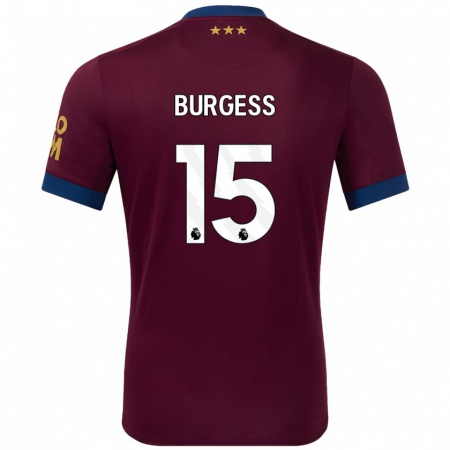 Kandiny Niño Camiseta Cameron Burgess #15 Marrón 2ª Equipación 2024/25 La Camisa Chile